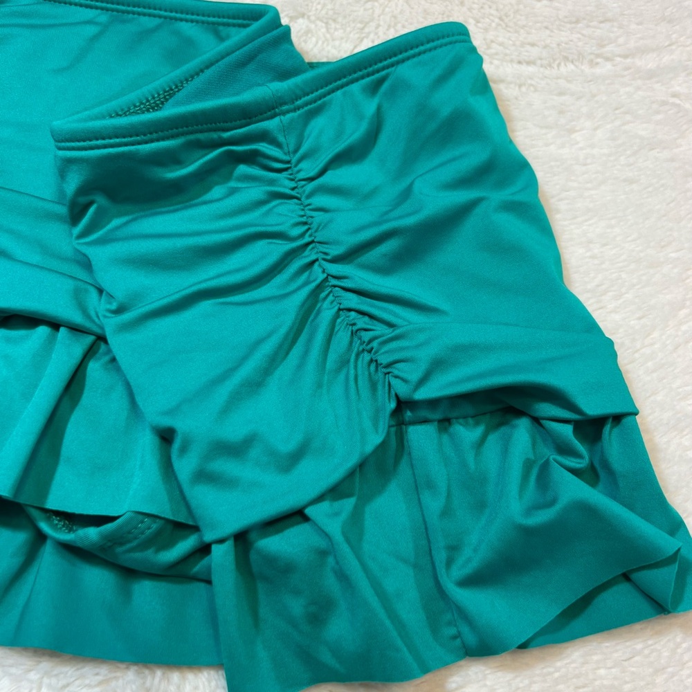 Apt 9 Emerald Green Ruffled Hem Swim Skirt Size 6 - Picture 7 of 13